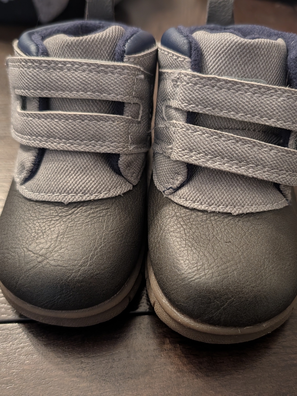Toddler Gray and Navy Dress Boots